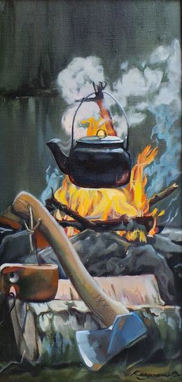 Peinture, The forester's dinner, Vladyslav Kazachenko
