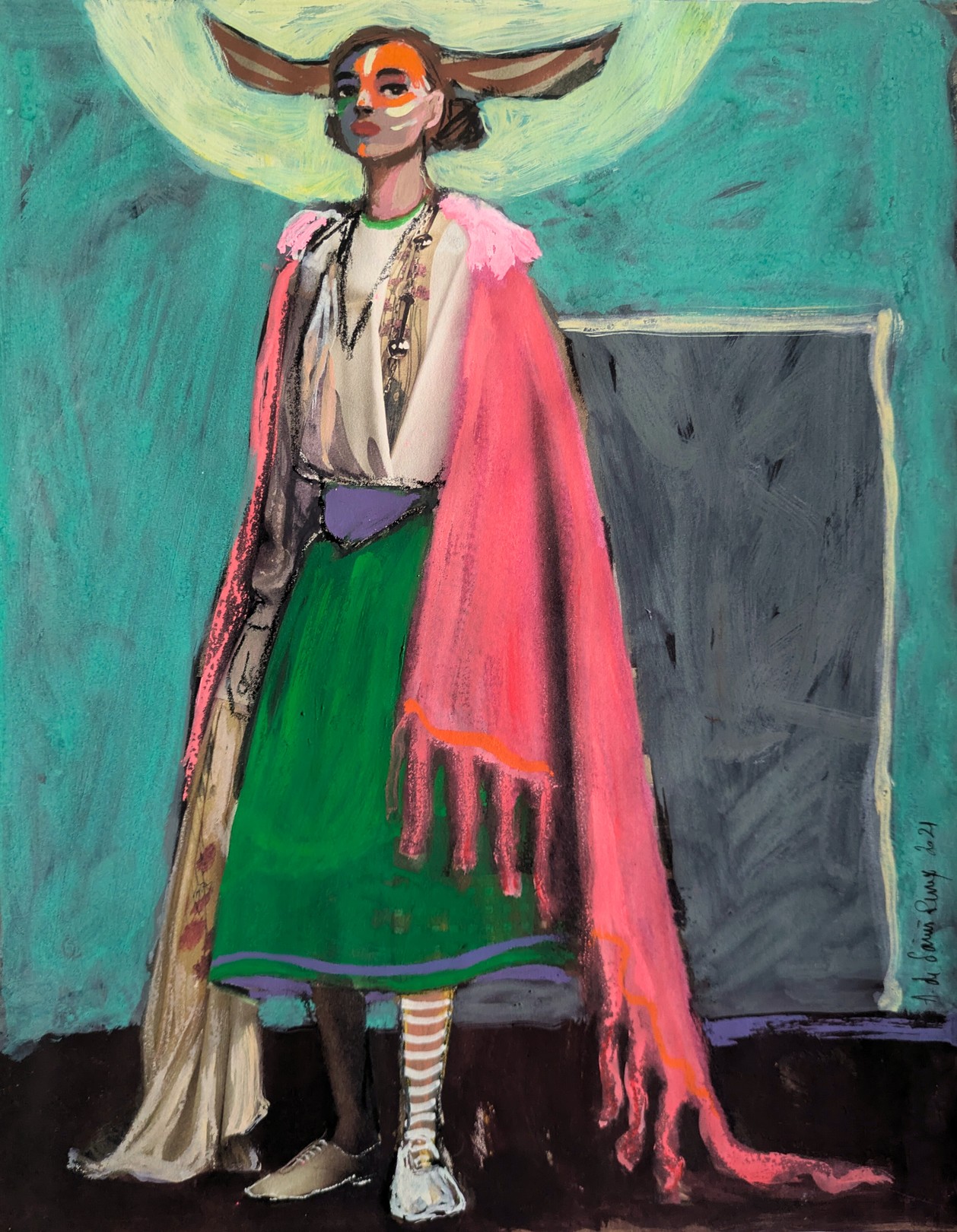 Albane de Saint Remy, Fille à l'écharpe rose Albane de Saint Remy, Fille à l'écharpe rose