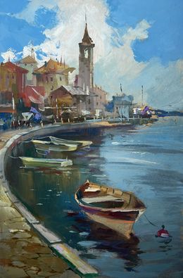 Gemälde, Busy city port, Suprunchuk Yuriy