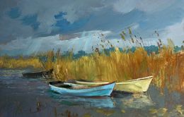 Gemälde, Rays of light shining through the clouds, Suprunchuk Yuriy