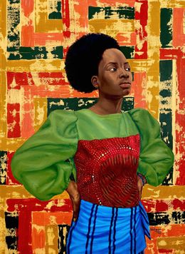 Painting, Unwavering Gaze, Adebayo Taiwo