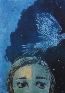 Fine Art Drawings, Cuckoo bird, Galya Popova
