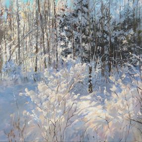 Gemälde, The beginning of January in the forest, Janis Zingitis