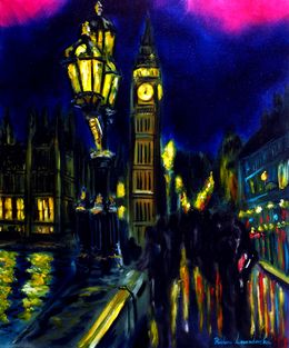 Painting, Evening London Westminster Bridge View, Ruslana Levandovska