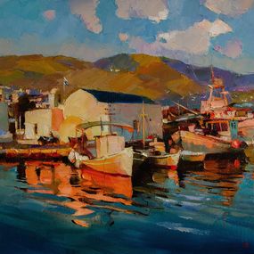 Gemälde, Evening Naousa, Vasyl Khodakivskyi