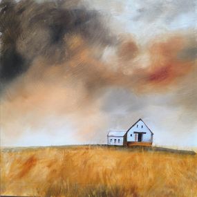 Gemälde, The sky begins behind the house, Elina Bilous