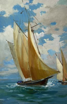 Gemälde, Sailboats at sea, Suprunchuk Yuriy