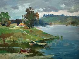 Gemälde, River near the village, Suprunchuk Yuriy