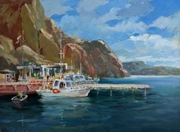 Gemälde, Ships on the ferry, Suprunchuk Yuriy