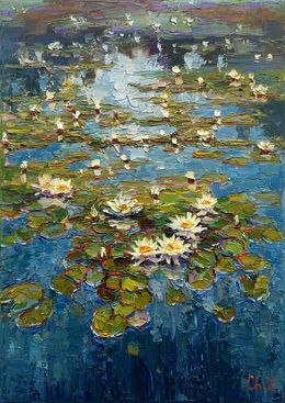 Peinture, Evening lilies, Evgeny Chernyakovsky