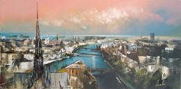 Painting, Paris la Seine, Jean-Michel Cavalli