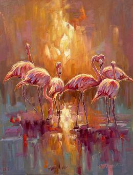 Peinture, Flamingos, Evgeny Chernyakovsky