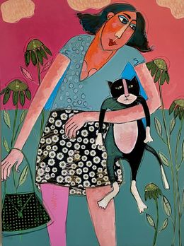 Gemälde, Mon chat sous le bras..., Patricia Simsa