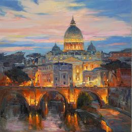 Painting, St Angelo Bridge in Rome, Serhii Cherniakovskyi