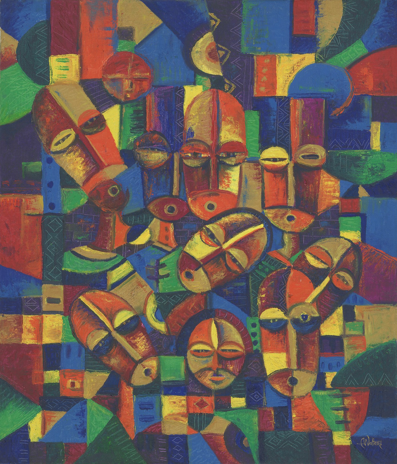 Angu Walters, All Heads Together VII giclée art print Angu Walters, All Heads Together VII giclée art print