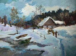 Gemälde, Path through snowdrifts, Suprunchuk Yuriy