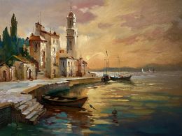Gemälde, The flaming evening horizon, Suprunchuk Yuriy