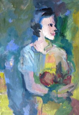 Painting, Junger Mann mit Obstkorb, Mila Veljac'a