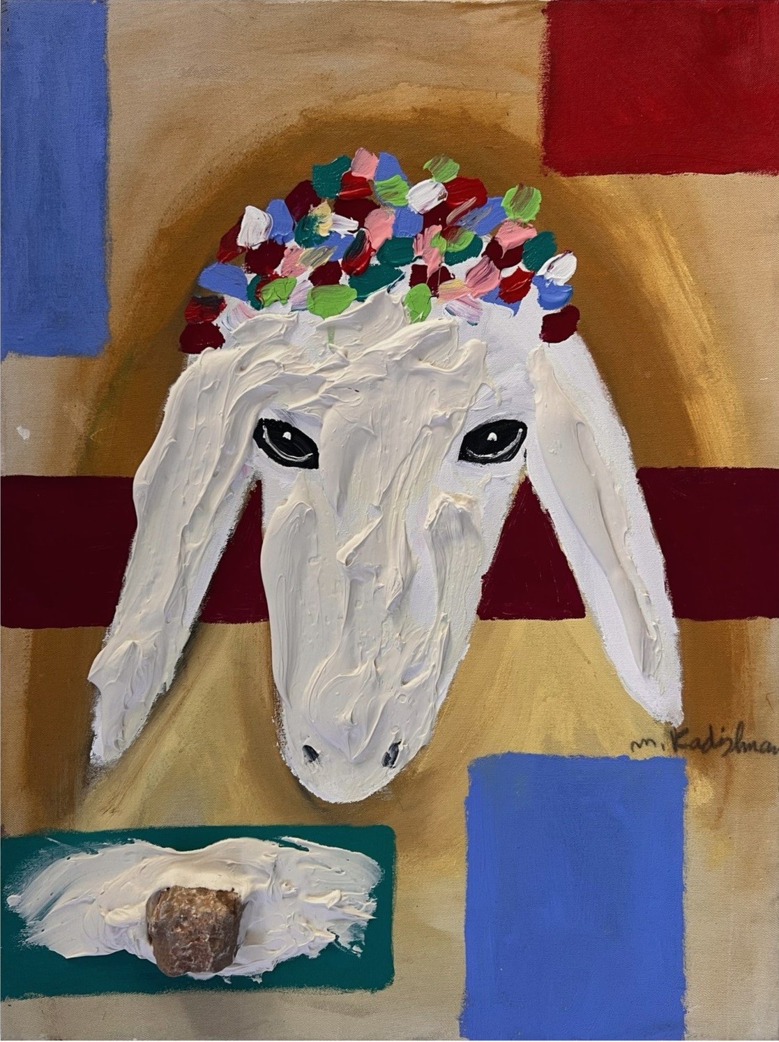 Menashe Kadishman, Silent Sheep, Ancient Stone Menashe Kadishman, Silent Sheep, Ancient Stone