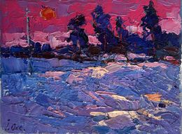 Painting, Frosty winter evening, Oksana Ivanyuk