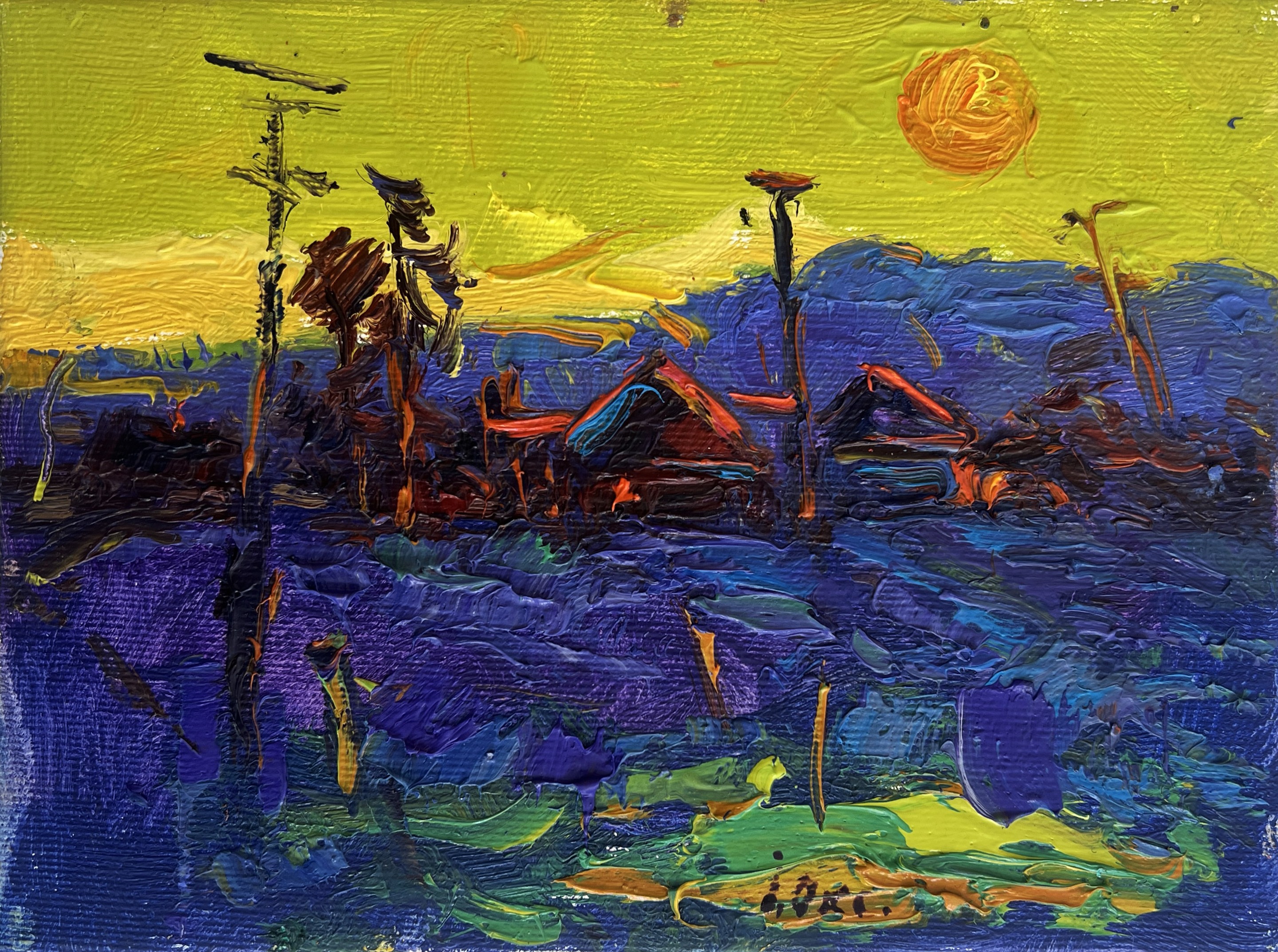 Oksana Ivanyuk, Yellow sunset over the village Oksana Ivanyuk, Yellow sunset over the village