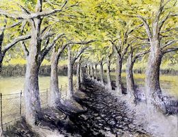Painting, Allée bordée de Platanes, Frank De Blok