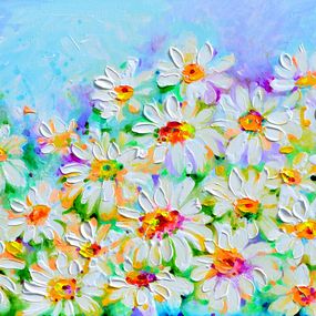Painting, White Daisy Daisies Field, Soos Roxana