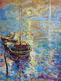 Peinture, Boats in the Old Bay, Rakhmet Redzhepov (Ramzi)