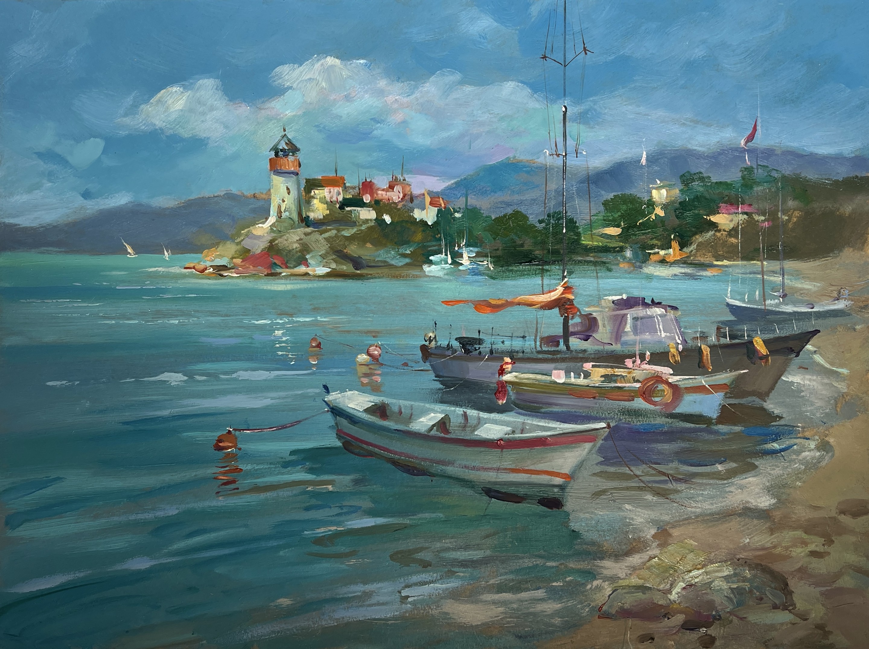 Suprunchuk Yuriy, Boats and lighthouse Suprunchuk Yuriy, Boats and lighthouse