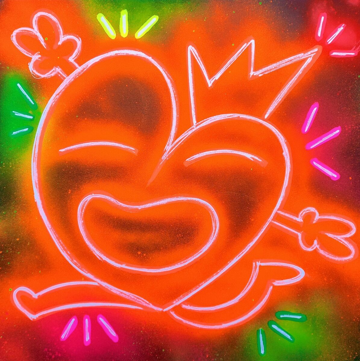 M. Koeur, Neon Orange Double Peace M. Koeur, Neon Orange Double Peace