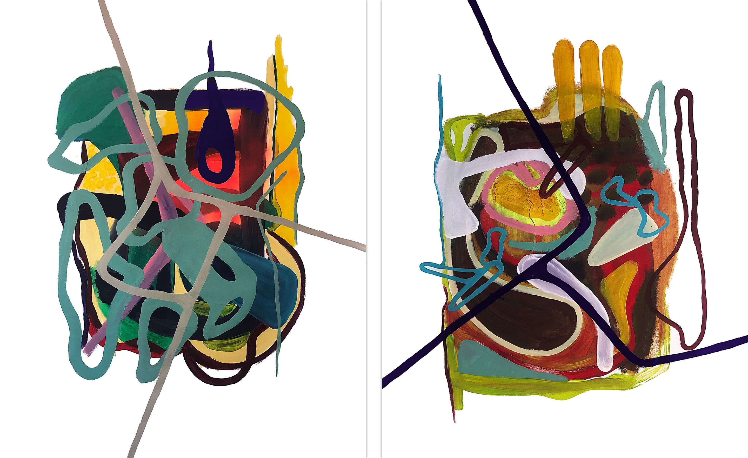 Alec Franco, Plastic ADN V and IV, Diptych Alec Franco, Plastic ADN V and IV, Diptych