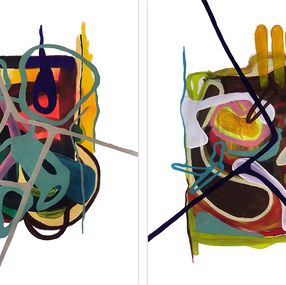 Painting, Plastic ADN V and IV, Diptych, Alec Franco