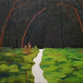 Peinture, Two Floating Black Cubes and a White River, Dake Wang Qi