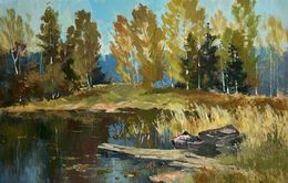 Gemälde, Forest reflection in a pond, Suprunchuk Yuriy