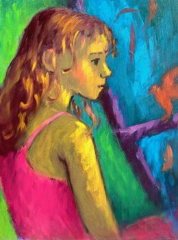 Painting, Suzanna rêveuse, Barbara Petit Lisy