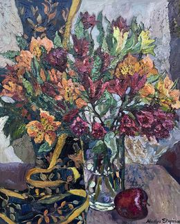 Painting, Still life with Peruvian lilies, Nadezda Stupina