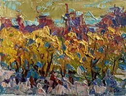 Painting, Autumn city alley, Ivanyuk Oleksiy