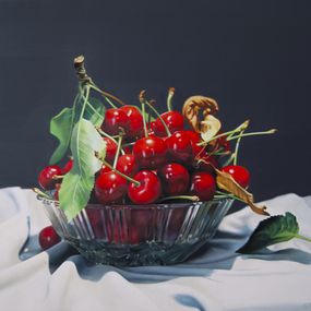 Gemälde, Still life with cherries, Valeri Tsvetkov