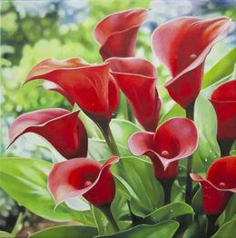 Peinture, Red kala flowers, Valeri Tsvetkov