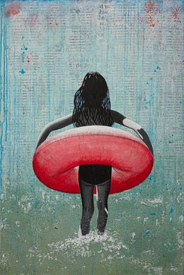 Painting, Splash of pink, DB Waterman