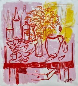 Painting, Table d'atelier, devant la fenêtre #1, Pier