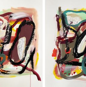 Painting, Lab #11 and #7 Diptych. From the Lab series, Alec Franco