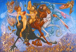 Painting, Apocalypse, four horsemen, Valery Tatar