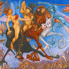 Painting, Apocalypse, four horsemen, Valery Tatar