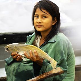 Photographie, Peruvian Amazon Fishing Girl, Anthony Horth