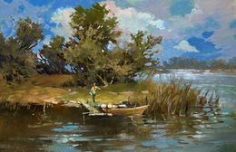 Gemälde, Summer journey along the river, Suprunchuk Yuriy