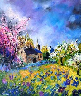 Painting, Pink spring, Pol Ledent