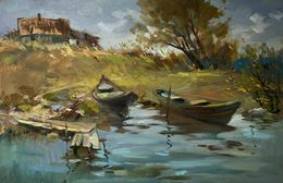 Gemälde, Summer peace on the river, Suprunchuk Yuriy
