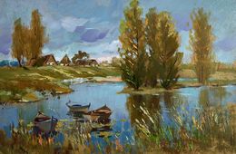 Gemälde, There is a river near the village, Suprunchuk Yuriy
