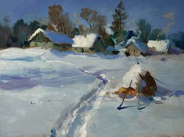 Gemälde, Snowy path to the village, Suprunchuk Yuriy